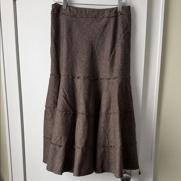 Luisa Cerano Chic Brown A-Line Women's flare wool blend  Skirt size 6 - Picture 8 of 14